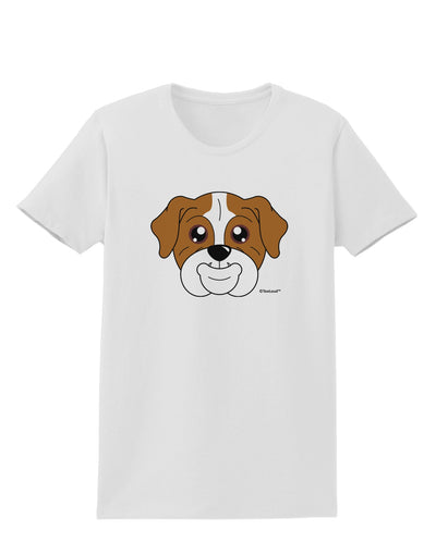 Cute Bulldog - Red Womens T-Shirt by TooLoud-Womens T-Shirt-TooLoud-White-X-Small-Davson Sales