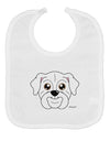 Cute Bulldog - White Baby Bib by TooLoud