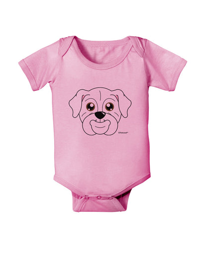 Cute Bulldog - White Baby Romper Bodysuit by TooLoud-Baby Romper-TooLoud-Light-Pink-06-Months-Davson Sales