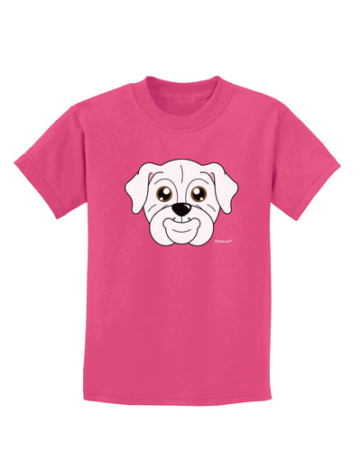 Cute Bulldog - White Childrens Dark T-Shirt by TooLoud-Childrens T-Shirt-TooLoud-Sangria-X-Small-Davson Sales