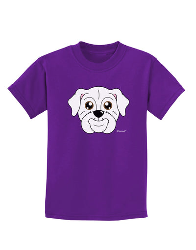 Cute Bulldog - White Childrens Dark T-Shirt by TooLoud-Childrens T-Shirt-TooLoud-Purple-X-Small-Davson Sales