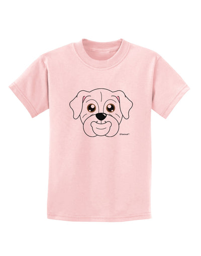 Cute Bulldog - White Childrens T-Shirt by TooLoud-Childrens T-Shirt-TooLoud-PalePink-X-Small-Davson Sales