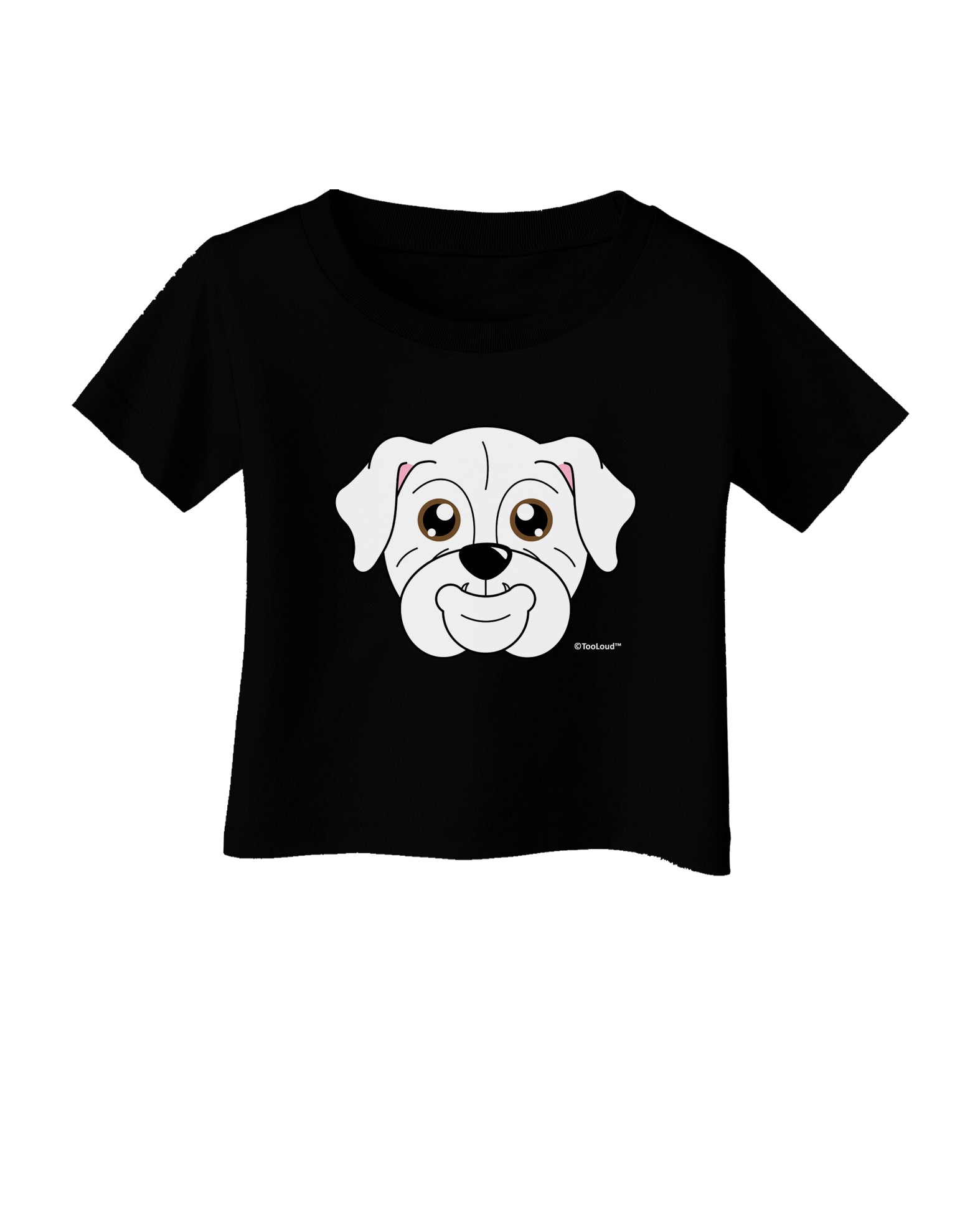 Cute Bulldog - White Infant T-Shirt Dark by TooLoud-Infant T-Shirt-TooLoud-Black-06-Months-Davson Sales