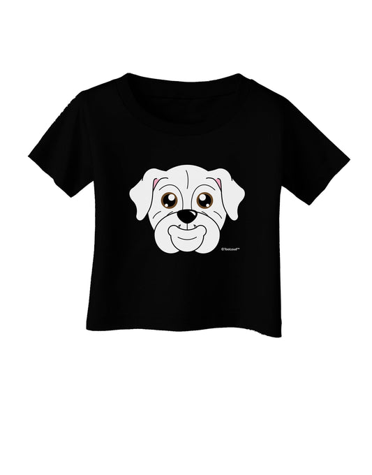 Cute Bulldog - White Infant T-Shirt Dark by TooLoud-Infant T-Shirt-TooLoud-Black-06-Months-Davson Sales