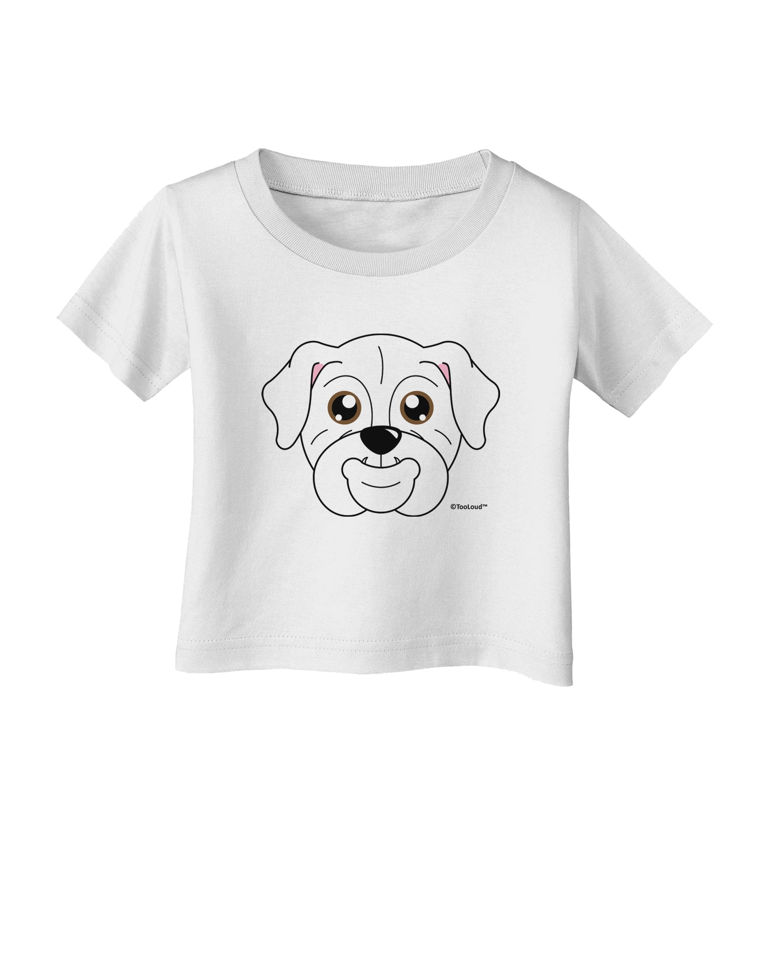 Cute Bulldog - White Infant T-Shirt by TooLoud-Infant T-Shirt-TooLoud-White-06-Months-Davson Sales