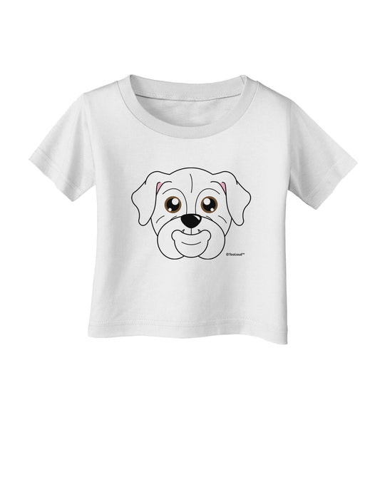 Cute Bulldog - White Infant T-Shirt by TooLoud-Infant T-Shirt-TooLoud-White-06-Months-Davson Sales
