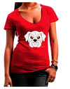 Cute Bulldog - White Juniors V-Neck Dark T-Shirt by TooLoud-Womens V-Neck T-Shirts-TooLoud-Red-Juniors Fitted Small-Davson Sales