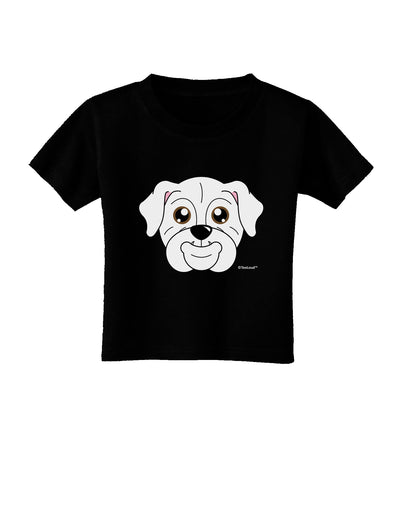 Cute Bulldog - White Toddler T-Shirt Dark by TooLoud-Toddler T-Shirt-TooLoud-Black-2T-Davson Sales