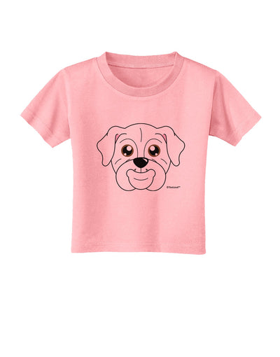 Cute Bulldog - White Toddler T-Shirt by TooLoud-Toddler T-Shirt-TooLoud-Candy-Pink-2T-Davson Sales