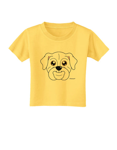 Cute Bulldog - White Toddler T-Shirt by TooLoud-Toddler T-Shirt-TooLoud-Yellow-2T-Davson Sales