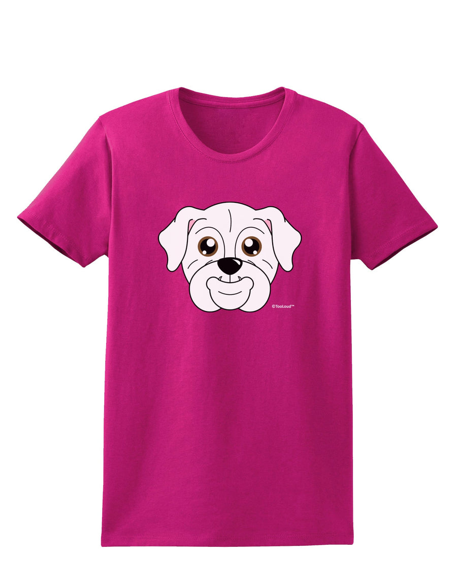 Cute Bulldog - White Womens Dark T-Shirt by TooLoud-Womens T-Shirt-TooLoud-Black-X-Small-Davson Sales