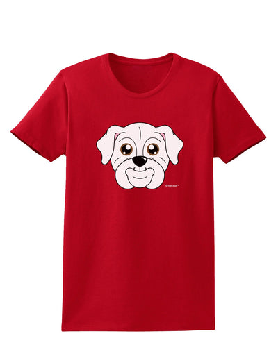 Cute Bulldog - White Womens Dark T-Shirt by TooLoud-Womens T-Shirt-TooLoud-Red-X-Small-Davson Sales