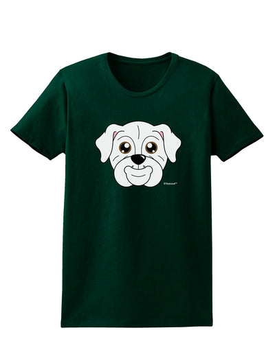 Cute Bulldog - White Womens Dark T-Shirt by TooLoud-Womens T-Shirt-TooLoud-Forest-Green-Small-Davson Sales