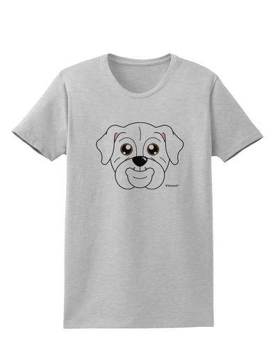 Cute Bulldog - White Womens T-Shirt by TooLoud-Womens T-Shirt-TooLoud-AshGray-X-Small-Davson Sales