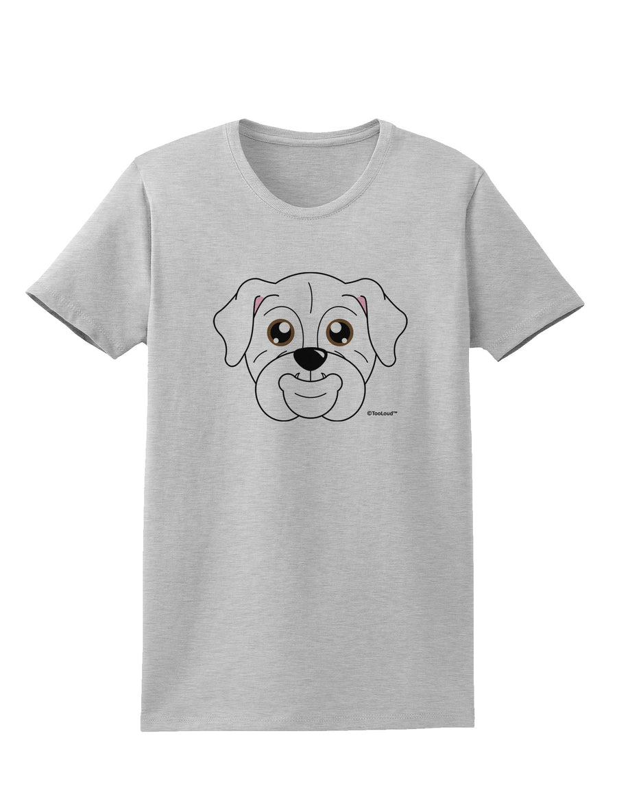 Cute Bulldog - White Womens T-Shirt by TooLoud-Womens T-Shirt-TooLoud-White-X-Small-Davson Sales