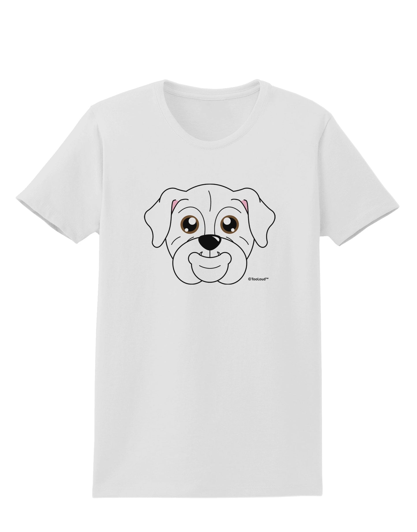 Cute Bulldog - White Womens T-Shirt by TooLoud-Womens T-Shirt-TooLoud-White-X-Small-Davson Sales