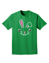 Cute Bunny Face Adult Dark T-Shirt-Mens T-Shirt-TooLoud-Kelly-Green-Small-Davson Sales