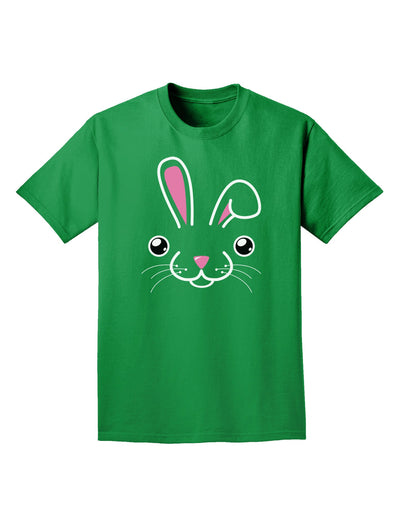 Cute Bunny Face Adult Dark T-Shirt-Mens T-Shirt-TooLoud-Kelly-Green-Small-Davson Sales