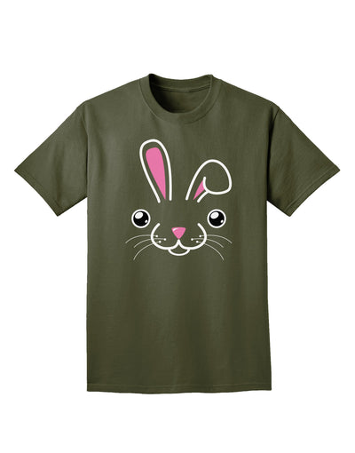 Cute Bunny Face Adult Dark T-Shirt-Mens T-Shirt-TooLoud-Military-Green-Small-Davson Sales