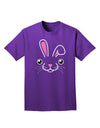 Cute Bunny Face Adult Dark T-Shirt-Mens T-Shirt-TooLoud-Purple-Small-Davson Sales