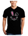 Cute Bunny Face Adult Dark V-Neck T-Shirt-Mens V-Neck T-Shirt-TooLoud-Black-Small-Davson Sales