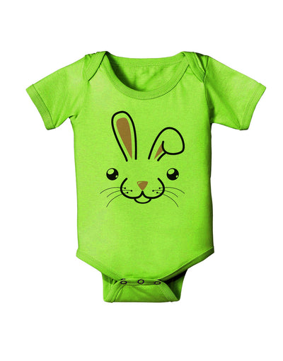 Cute Bunny Face Baby Romper Bodysuit-Baby Romper-TooLoud-Lime-Green-06-Months-Davson Sales