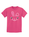 Cute Bunny Face Childrens Dark T-Shirt-Childrens T-Shirt-TooLoud-Sangria-X-Small-Davson Sales