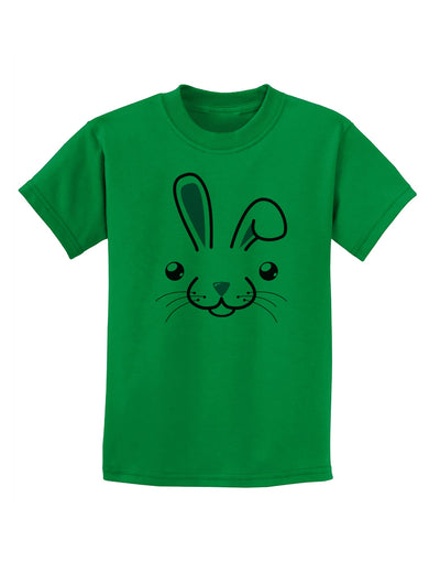 Cute Bunny Face Childrens T-Shirt-Childrens T-Shirt-TooLoud-Kelly-Green-X-Small-Davson Sales