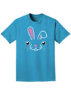 Cute Bunny Face Easter Adult Dark T-Shirts-TooLoud-Turquoise-Small-Davson Sales