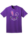 Cute Bunny Face Easter Adult Dark T-Shirts-TooLoud-Purple-Small-Davson Sales