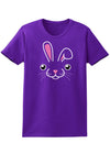 Cute Bunny Face Easter Womens Dark T-Shirt - Ladies-TooLoud-Purple-X-Small-Davson Sales