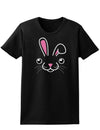 Cute Bunny Face Easter Womens Dark T-Shirt - Ladies-TooLoud-Black-X-Small-Davson Sales