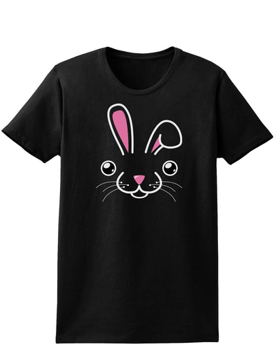 Cute Bunny Face Easter Womens Dark T-Shirt - Ladies-TooLoud-Black-X-Small-Davson Sales