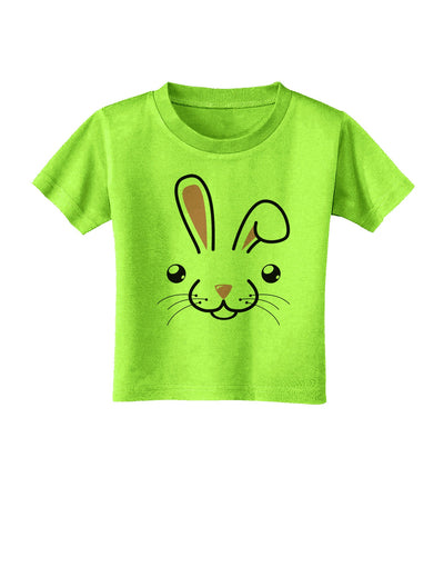 Cute Bunny Face Toddler T-Shirt-Toddler T-Shirt-TooLoud-Lime-Green-2T-Davson Sales