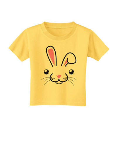 Cute Bunny Face Toddler T-Shirt-Toddler T-Shirt-TooLoud-Yellow-2T-Davson Sales