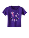 Cute Bunny Face Toddler T-Shirt Dark-Toddler T-Shirt-TooLoud-Purple-2T-Davson Sales