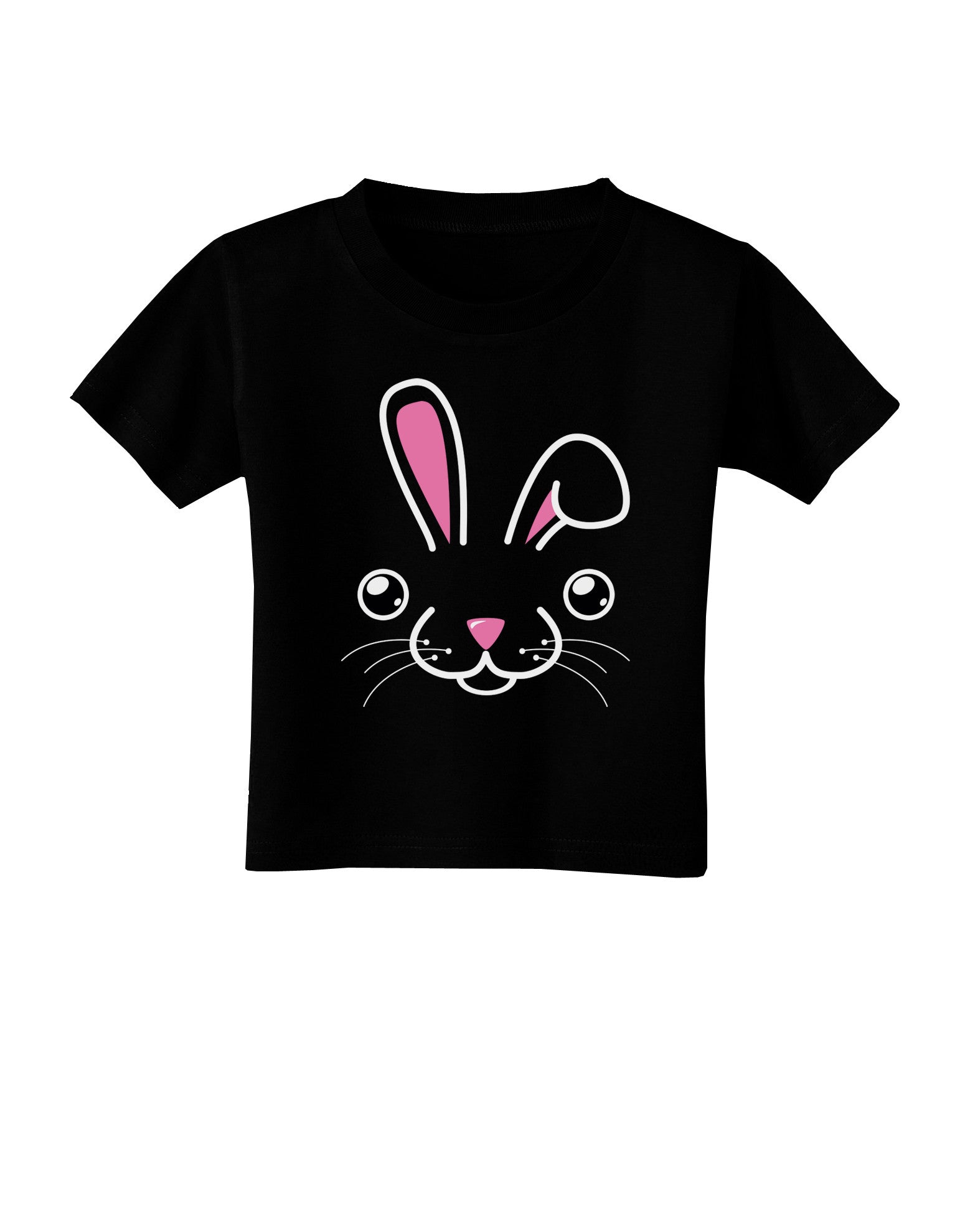 Cute Bunny Face Toddler T-Shirt Dark-Toddler T-Shirt-TooLoud-Black-2T-Davson Sales