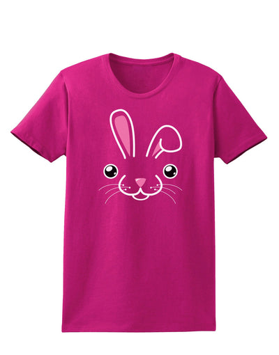 Cute Bunny Face Womens Dark T-Shirt-TooLoud-Hot-Pink-Small-Davson Sales