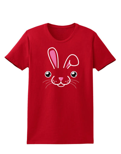 Cute Bunny Face Womens Dark T-Shirt-TooLoud-Red-X-Small-Davson Sales