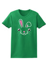 Cute Bunny Face Womens Dark T-Shirt-TooLoud-Kelly-Green-X-Small-Davson Sales