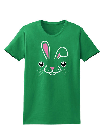 Cute Bunny Face Womens Dark T-Shirt-TooLoud-Kelly-Green-X-Small-Davson Sales