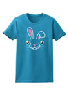 Cute Bunny Face Womens Dark T-Shirt-TooLoud-Turquoise-X-Small-Davson Sales