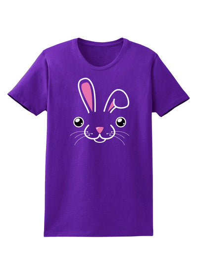 Cute Bunny Face Womens Dark T-Shirt-TooLoud-Purple-X-Small-Davson Sales