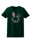 Cute Bunny Face Womens Dark T-Shirt-TooLoud-Forest-Green-Small-Davson Sales