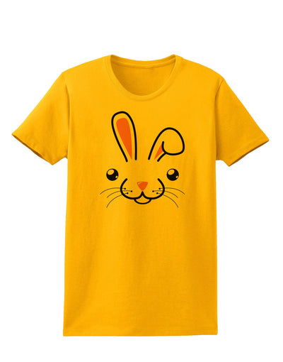 Cute Bunny Face Womens T-Shirt-Womens T-Shirt-TooLoud-Gold-X-Small-Davson Sales