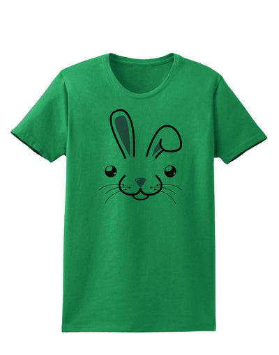 Cute Bunny Face Womens T-Shirt-Womens T-Shirt-TooLoud-Kelly-Green-X-Small-Davson Sales