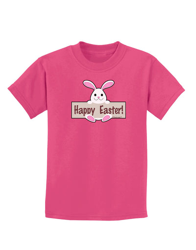 Cute Bunny - Happy Easter Childrens Dark T-Shirt by TooLoud-Childrens T-Shirt-TooLoud-Sangria-X-Small-Davson Sales