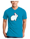 Cute Bunny Rabbit Easter Adult Dark V-Neck T-Shirt-Mens V-Neck T-Shirt-TooLoud-Turquoise-Small-Davson Sales