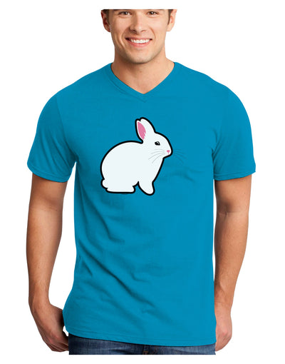 Cute Bunny Rabbit Easter Adult Dark V-Neck T-Shirt-Mens V-Neck T-Shirt-TooLoud-Turquoise-Small-Davson Sales