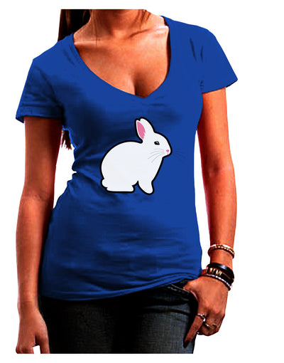 Cute Bunny Rabbit Easter Juniors V-Neck Dark T-Shirt-Womens V-Neck T-Shirts-TooLoud-Royal-Blue-Juniors Fitted Small-Davson Sales